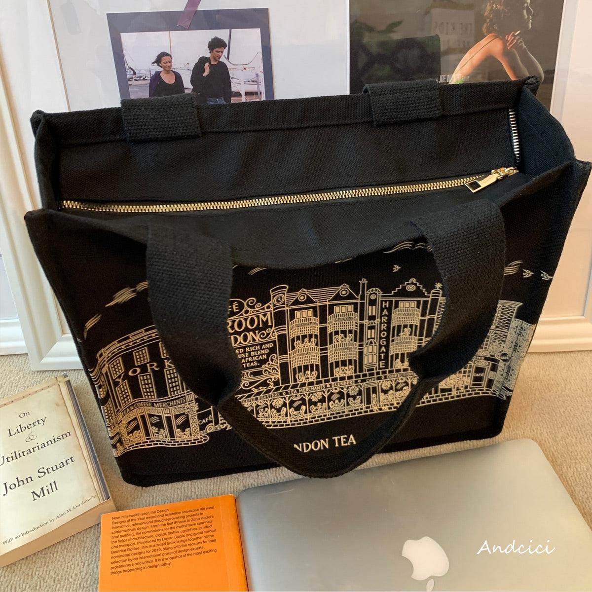 London Tea Northallerton Canvas Tote Bag with Zip - Casualruby