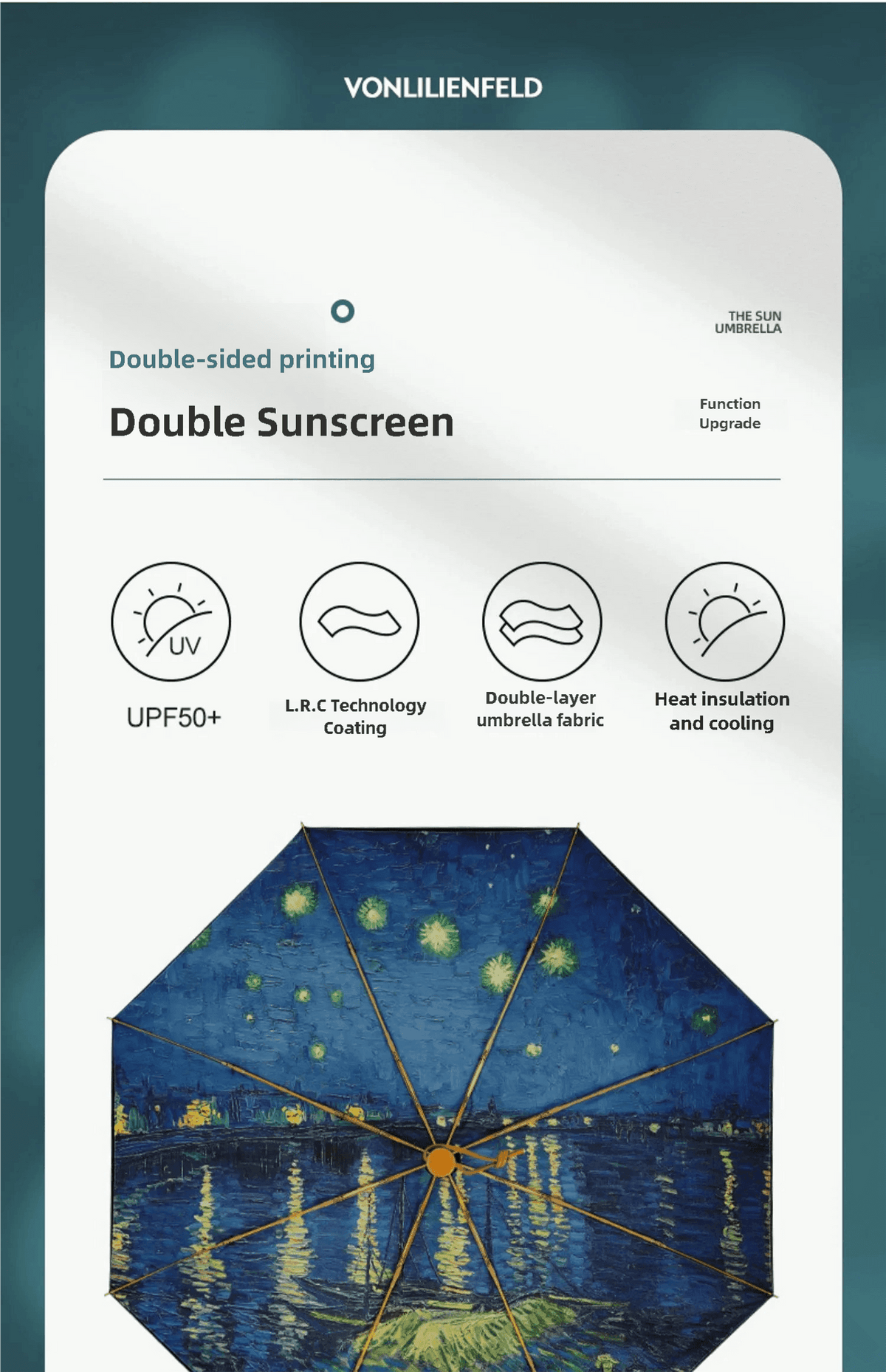 Casualruby©Double-sided Van Gogh Starry Night Umbrella - Casualruby