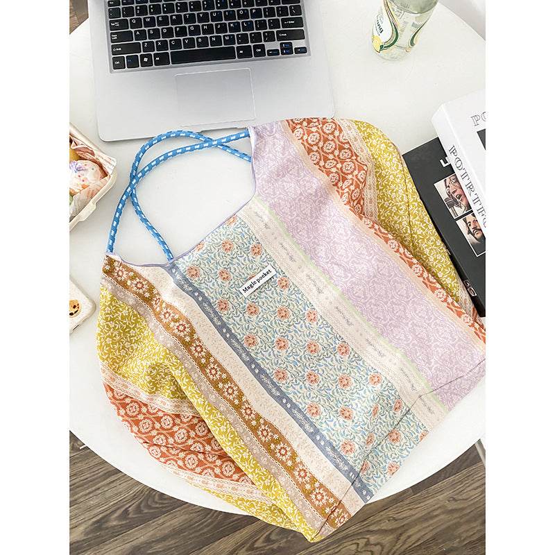 Casualruby © Simple floral casual canvas tote bag - Casualruby