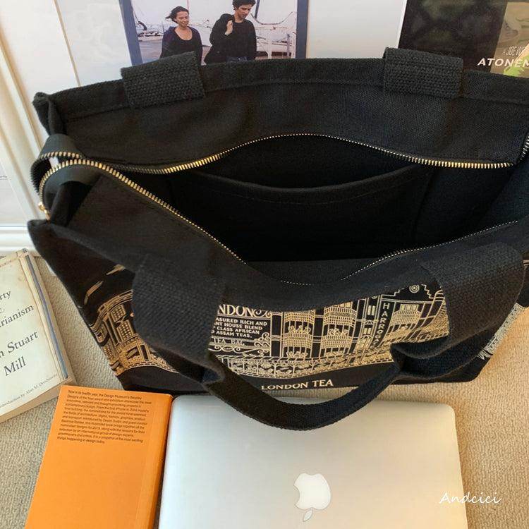 London Tea Northallerton Canvas Tote Bag with Zip - Casualruby