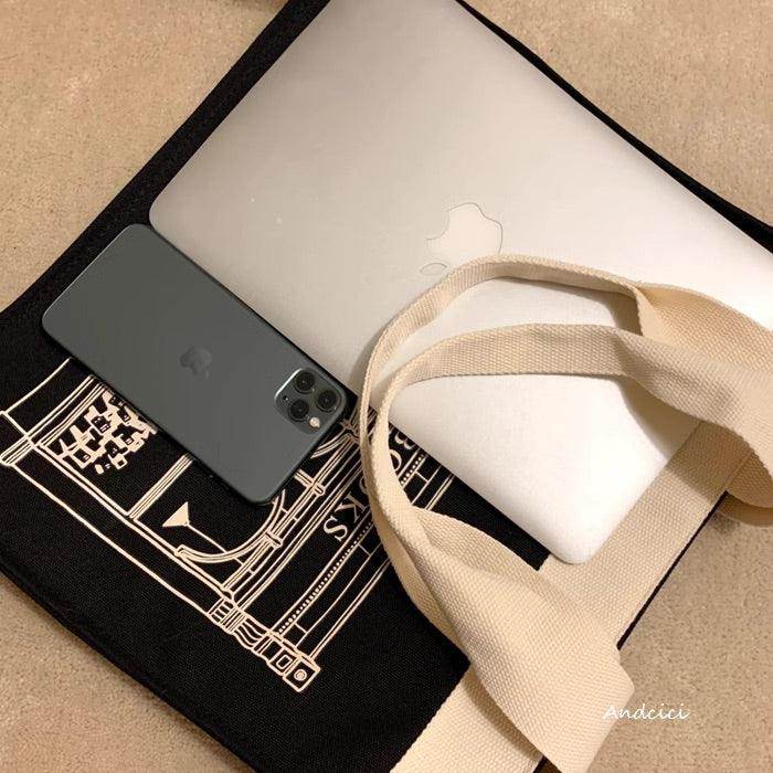 London Books Marylebone Book Store Black Tote Bag with Zip - Casualruby