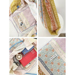 Casualruby © Simple floral casual canvas tote bag - Casualruby