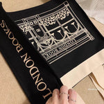 London Books Marylebone Book Store Black Tote Bag with Zip - Casualruby
